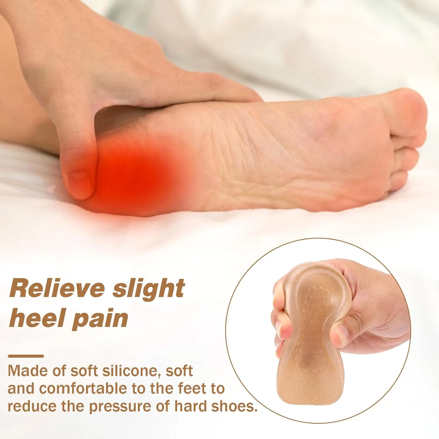 1/2 Inch Heel Lifts for Leg Length Discrepancy Gel Height Increasing Insoles Soft Shoe Lifts for Women Men Uneven Legs Comfort Half Foot Insoles for Heel Pain
