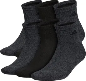 adidas Men's Socks, Athletic Cushioned Quarter 6-Pack, Ankle Fit with Arch Support