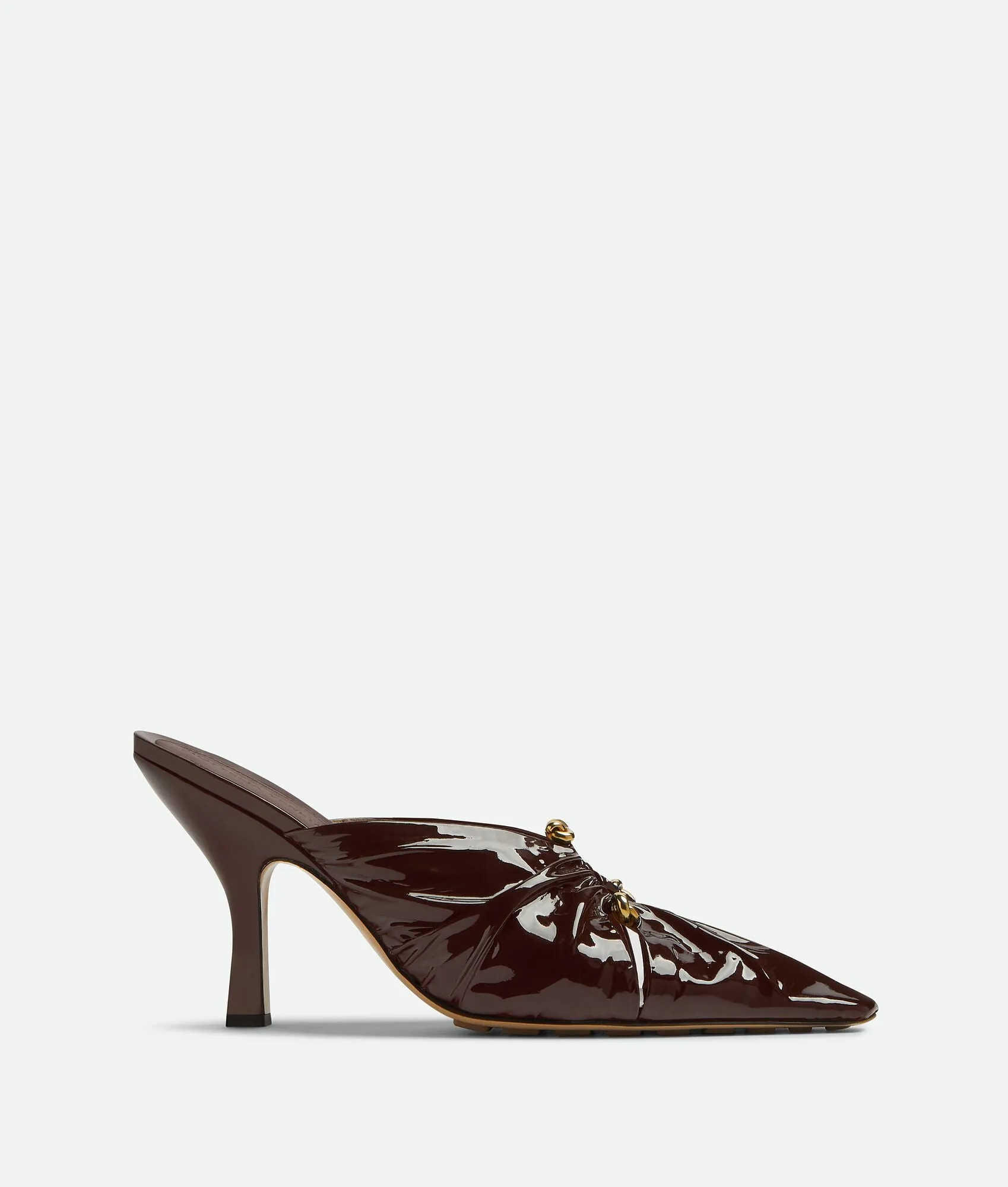 Brown Patent Leather Mules