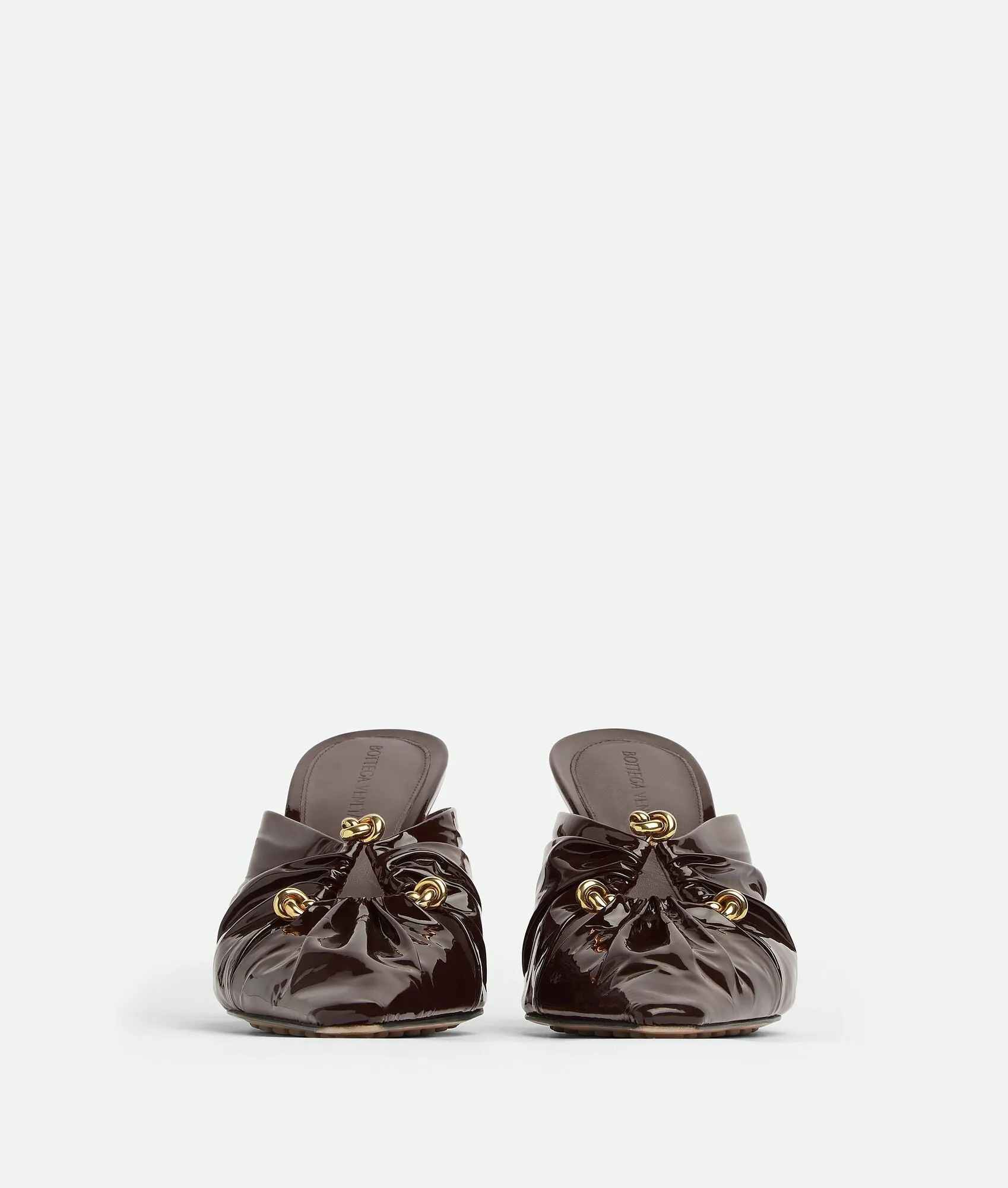 Brown Patent Leather Mules