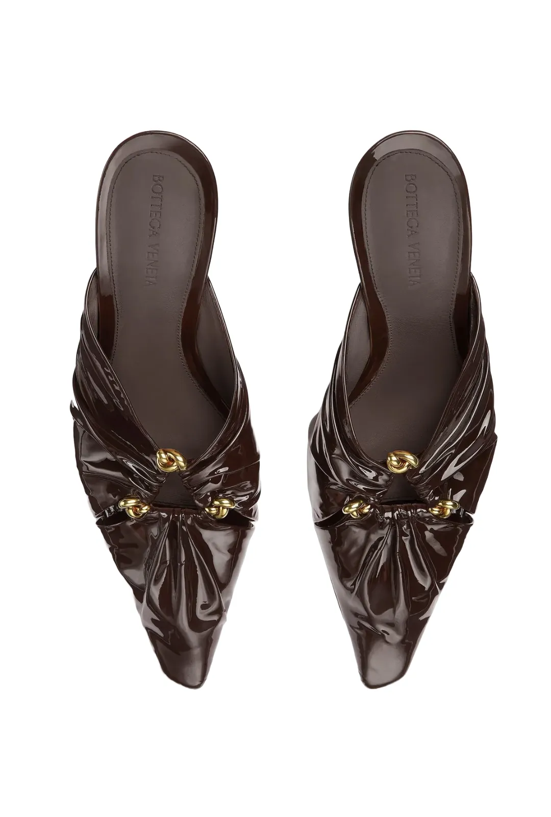 Brown Patent Leather Mules