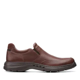 Clarks Men's Un Brawley Step Slip On Shoes- Mahogany Leather