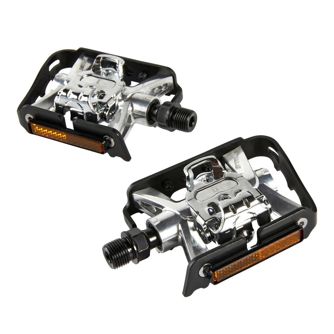 Clipless Flat Aluminium Mountain Bike Pedals 500 - Black