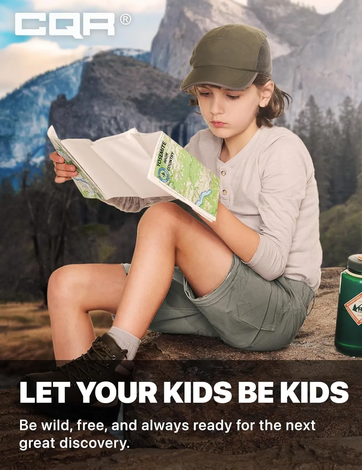 CQR Kids Youth Hiking Cargo Pants, UPF 50  Quick Dry Convertible Zip Off Pants, Outdoor Camping Pants