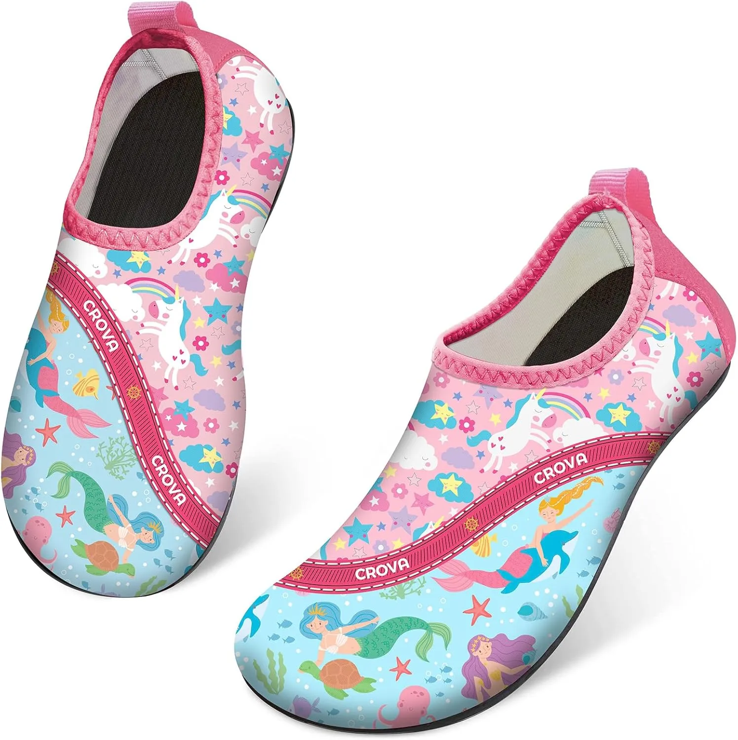 CROVA Toddler Kids Water Shoes Quick Dry Aqua Socks Non-Slip Barefoot Sports Shoes for Boys Girls Toddler