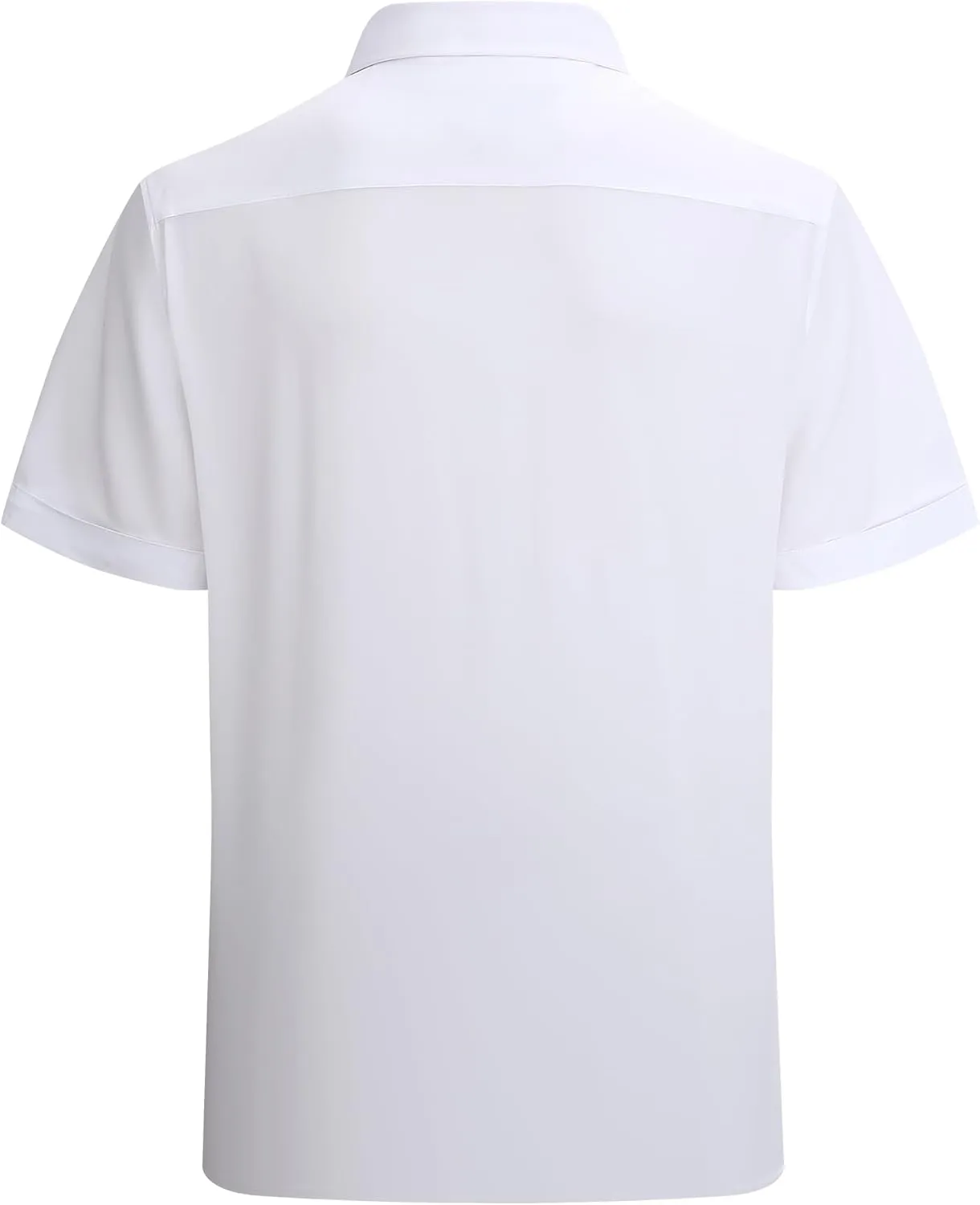 Esabel.C Mens Short Sleeve Dress Shirts 4-Way Stretch Regular Fit Stretch Wrinkle-Free Casual Button Down Shirts