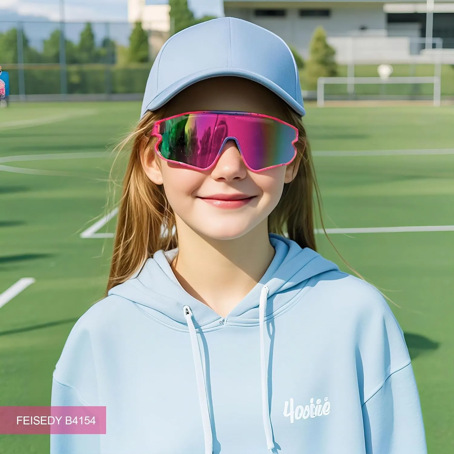 FEISEDY Unisex Youth Sunglasses, Teens Baseball Tennis Sunglasses, UV400 Sports Boys Girls Cycling Shades B4064