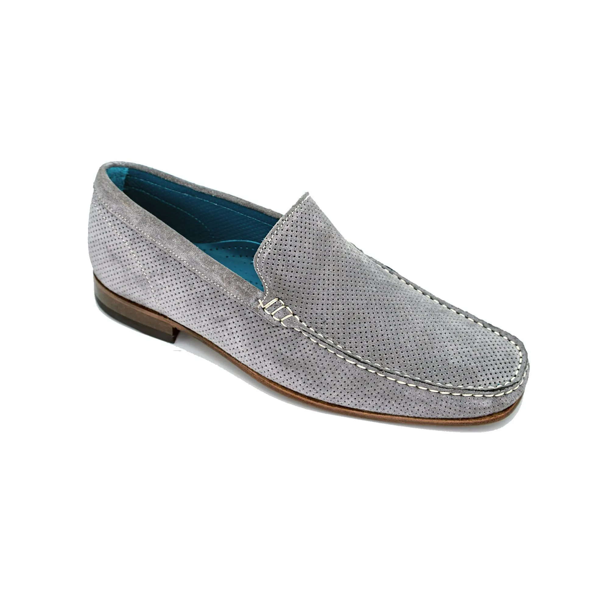 Giovacchini Diego in Metal Suede Slip-on Moccasins