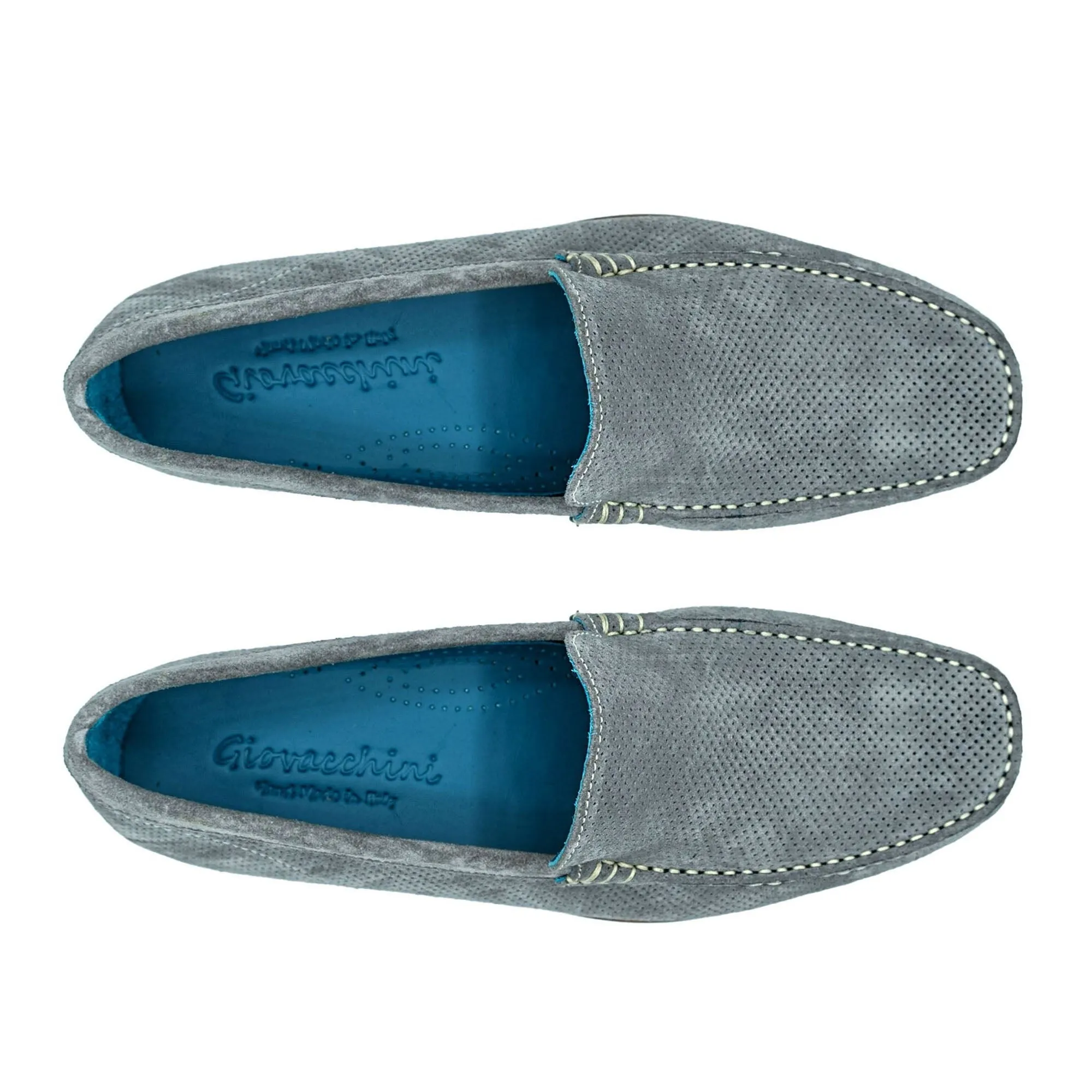 Giovacchini Diego in Metal Suede Slip-on Moccasins