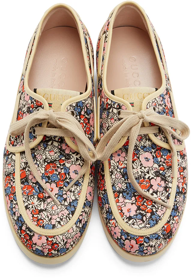 Gucci Multicolor Liberty Edition Floral Boat Shoes