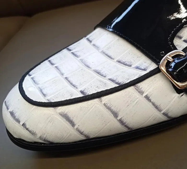 Luxury White Leather Men's Mules
