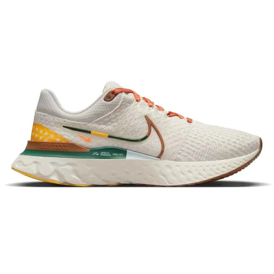 Mens Nike React Infinity Run FK 3 A.I.R. Hola Lou - Phantom / Gorge Green-Ale Brown