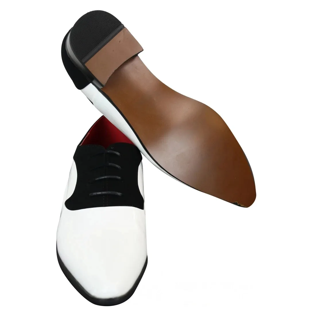 Mens Patent Shiny Suede Leather Shoes Smart Formal Laced Italian Designer