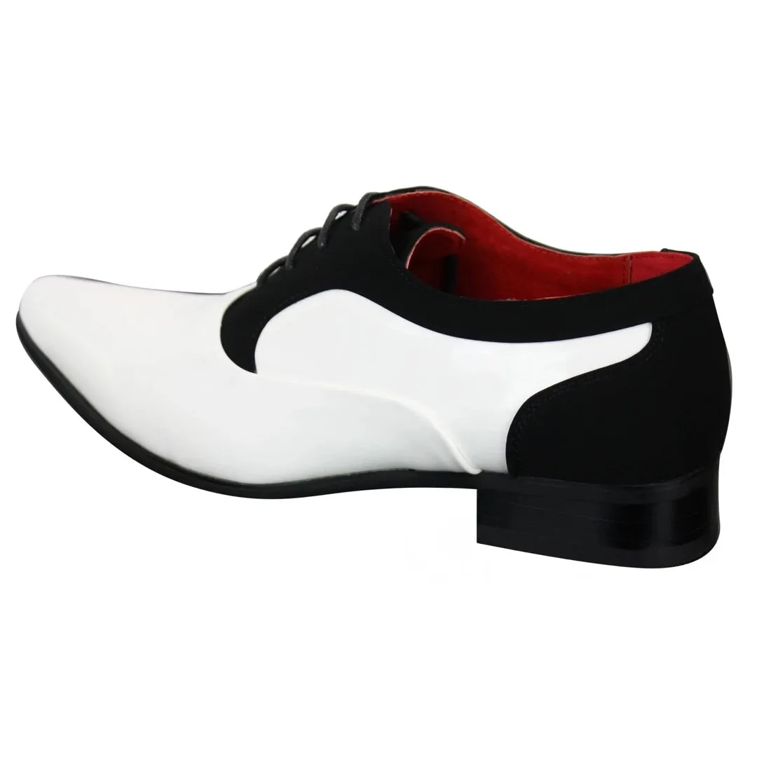 Mens Patent Shiny Suede Leather Shoes Smart Formal Laced Italian Designer