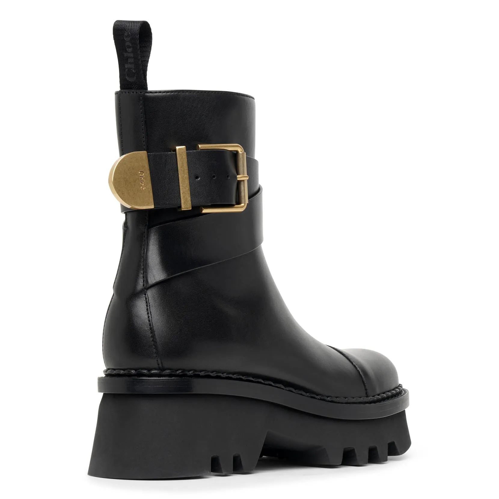 Owena black leather ankle boots