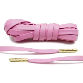 Pink Luxury Leather Laces - Gold Plated