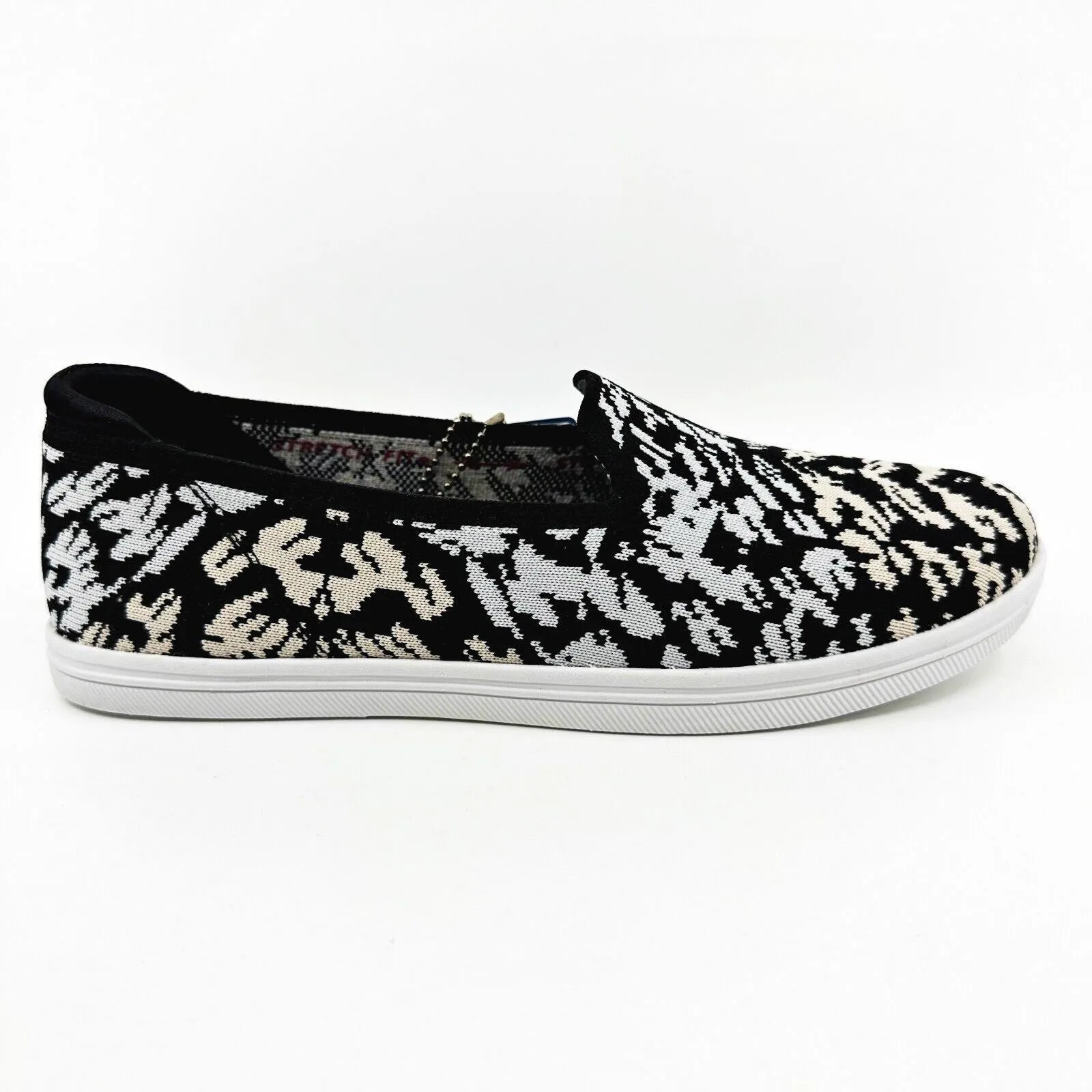 Skechers Cleo Cup Wild Bloom Black White Womens Size 8.5 Casual Loafers