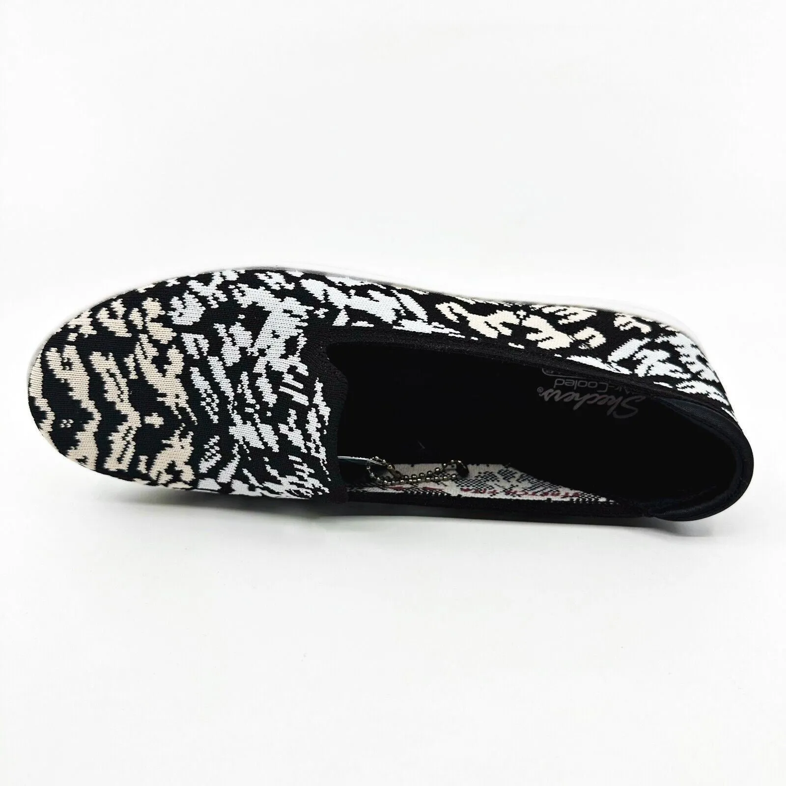 Skechers Cleo Cup Wild Bloom Black White Womens Size 8.5 Casual Loafers