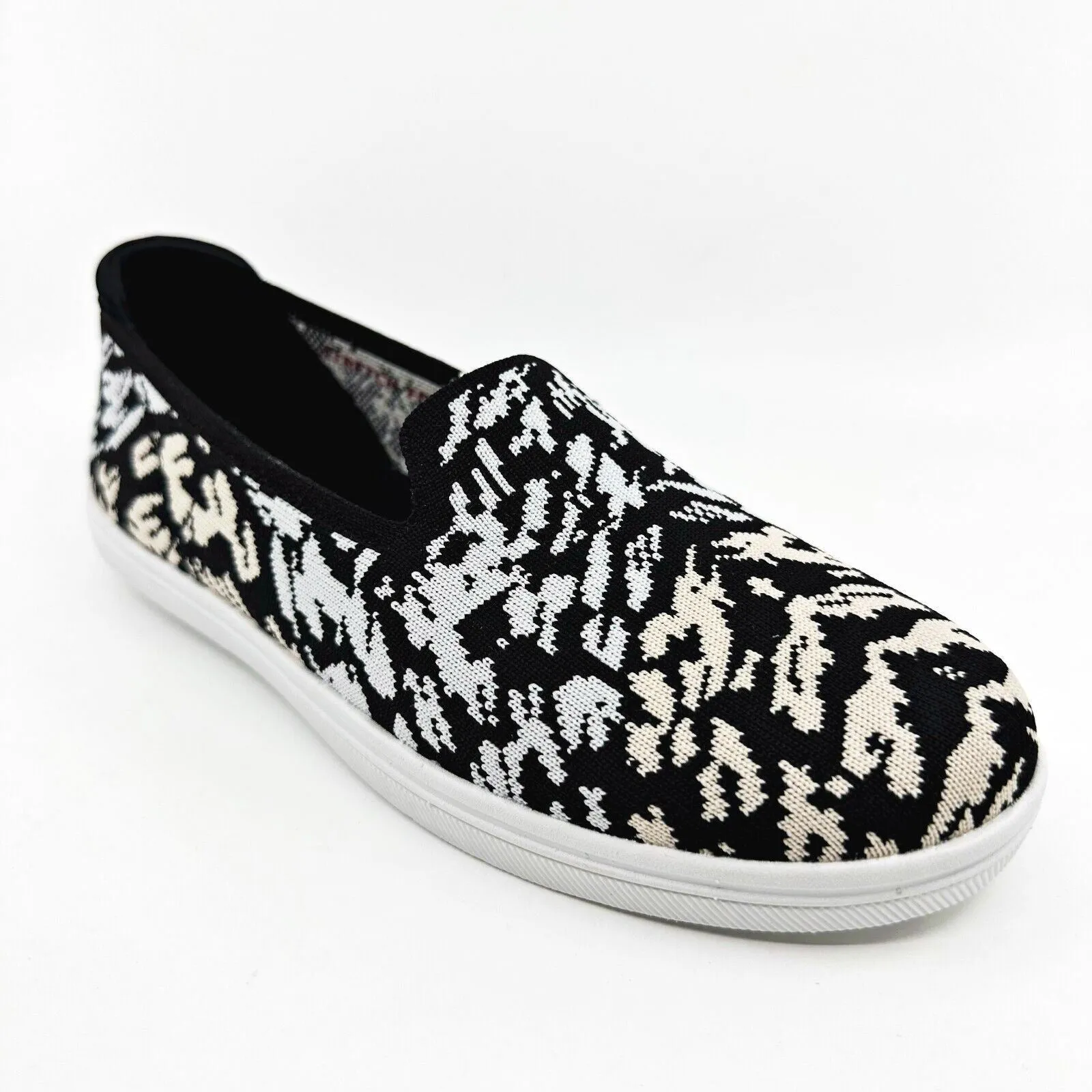 Skechers Cleo Cup Wild Bloom Black White Womens Size 8.5 Casual Loafers