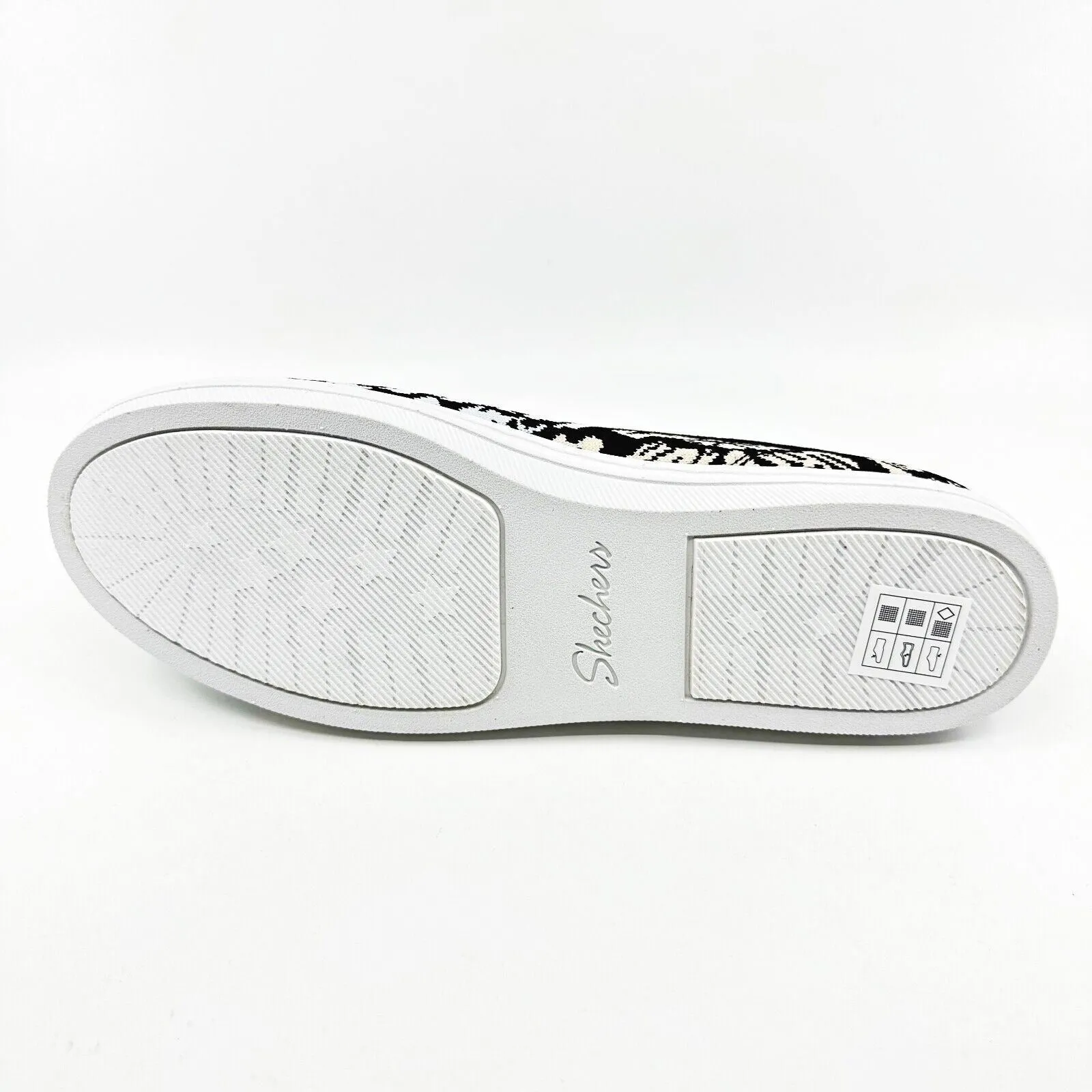 Skechers Cleo Cup Wild Bloom Black White Womens Size 8.5 Casual Loafers