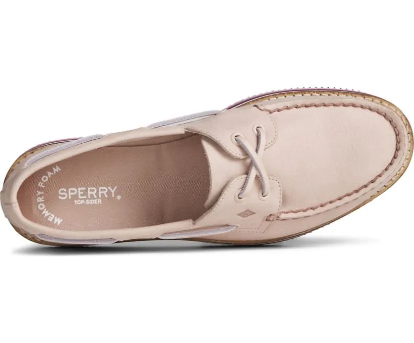 Sperry Women's 2-Eye Stacked Platform Boat Shoes- Rose/ Stripe Sole