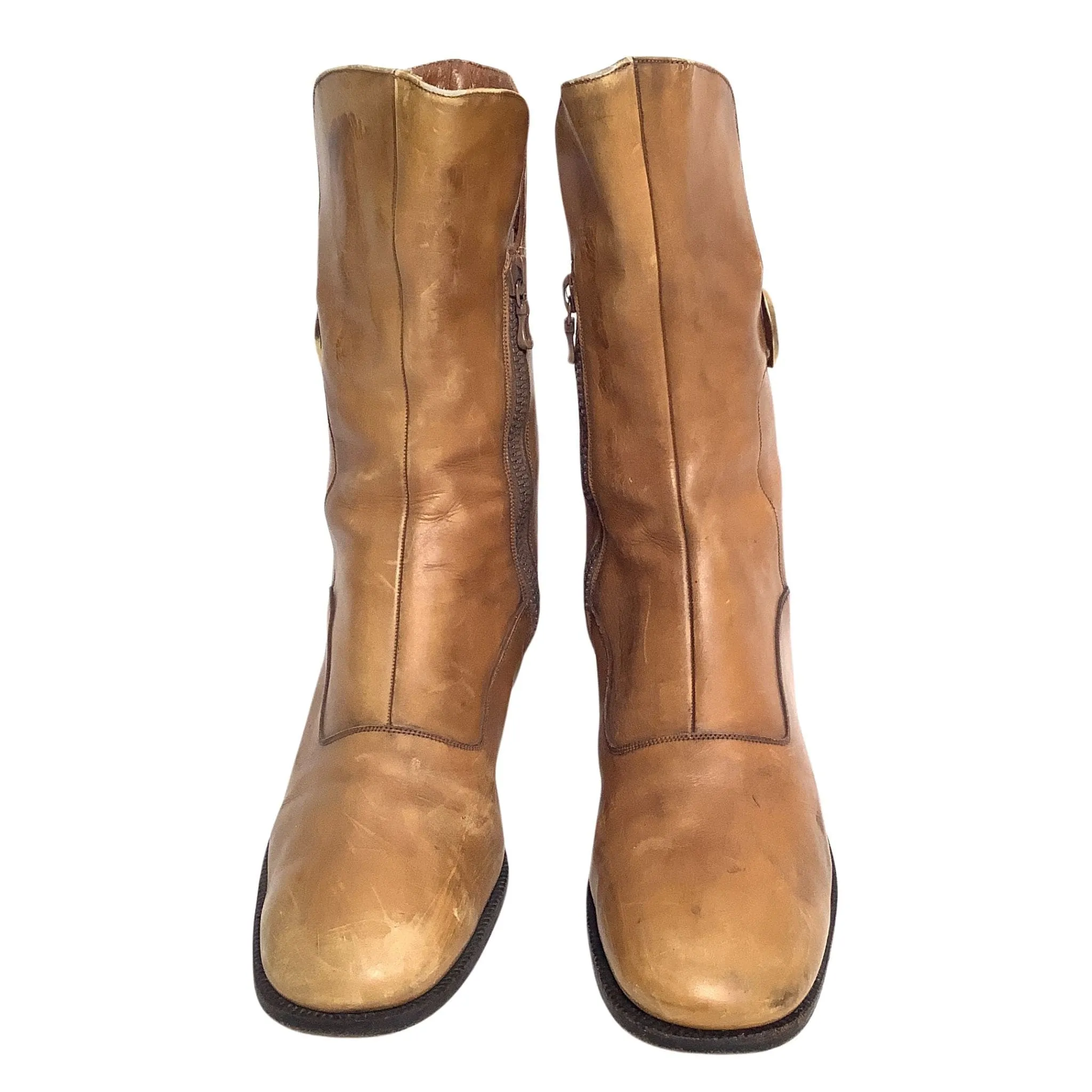 Tan Leather Ankle Boots