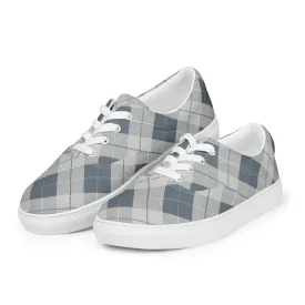 Women’s Blue Plaid lace-up canvas shoes